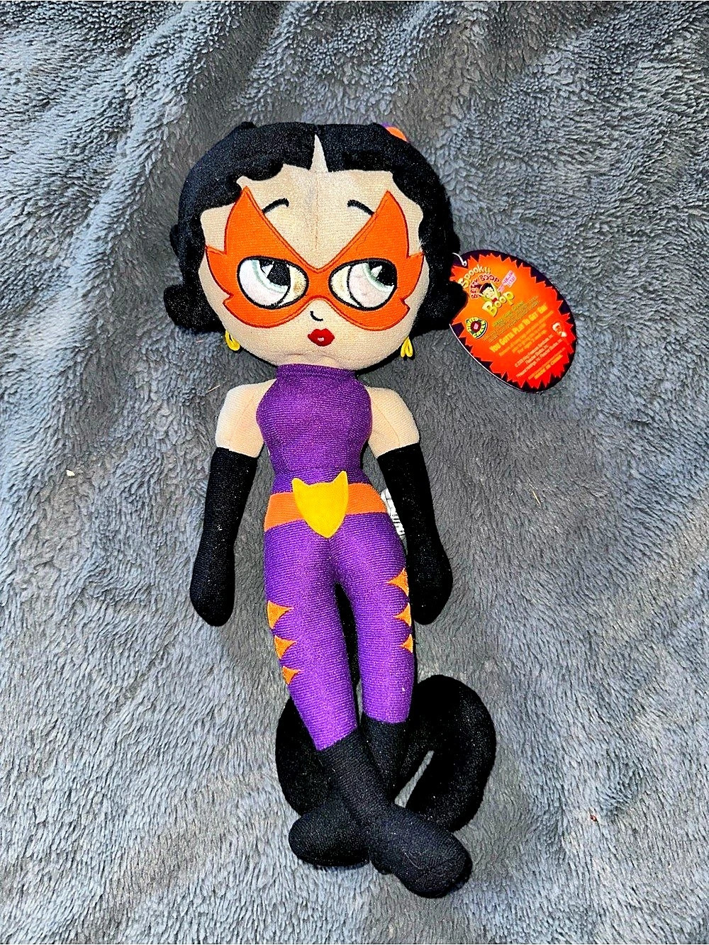 Betty Boop Purple & Black Superhero Plush